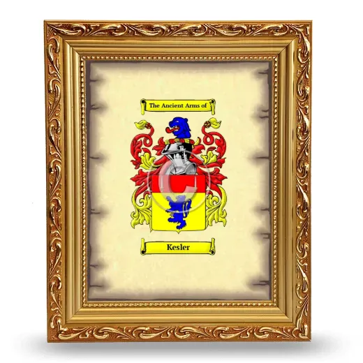 Kesler Coat of Arms Framed - Gold
