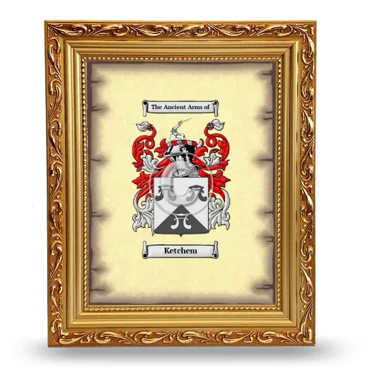 Ketchem Coat of Arms Framed - Gold