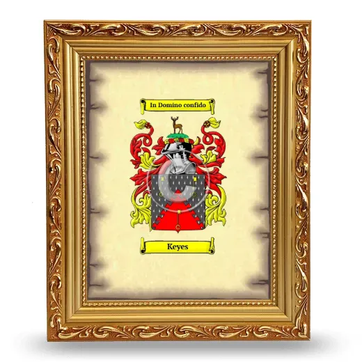 Keyes Coat of Arms Framed - Gold