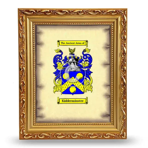 Kidderminster Coat of Arms Framed - Gold