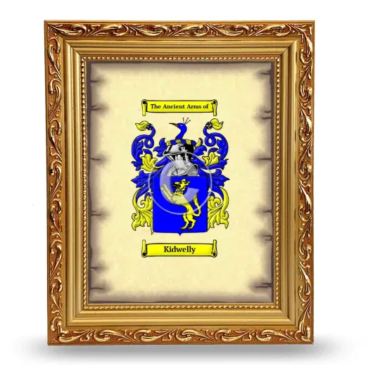 Kidwelly Coat of Arms Framed - Gold