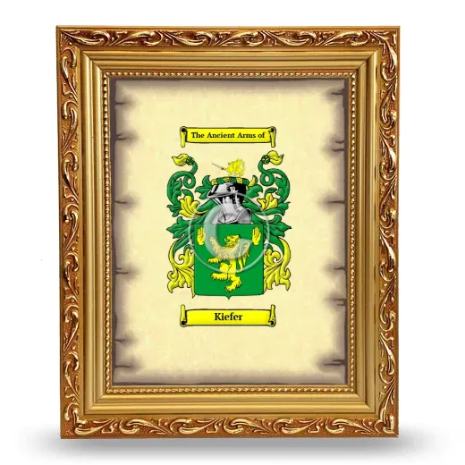 Kiefer Coat of Arms Framed - Gold