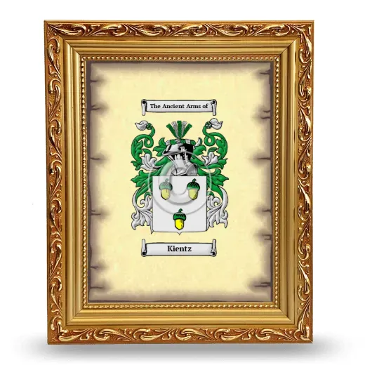 Kientz Coat of Arms Framed - Gold