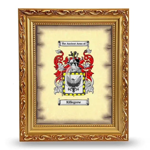 Killegrew Coat of Arms Framed - Gold