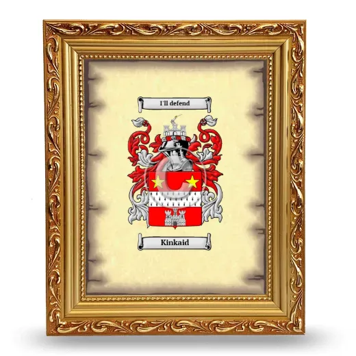 Kinkaid Coat of Arms Framed - Gold