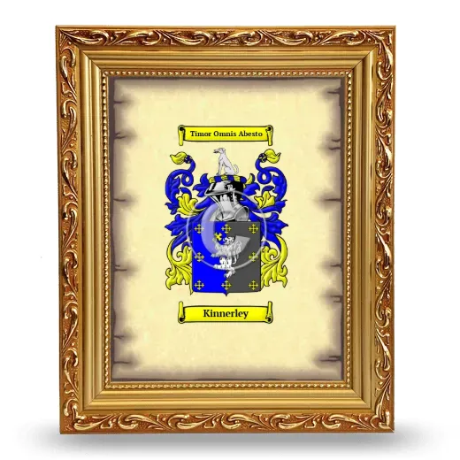 Kinnerley Coat of Arms Framed - Gold