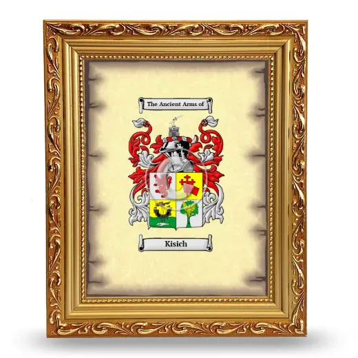 Kisich Coat of Arms Framed - Gold