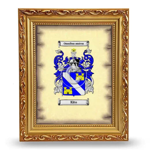Kito Coat of Arms Framed - Gold