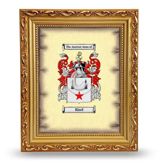 Kizel Coat of Arms Framed - Gold