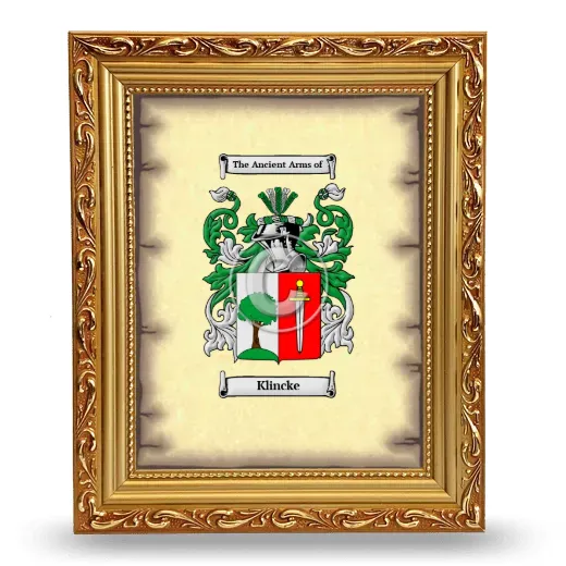 Klincke Coat of Arms Framed - Gold