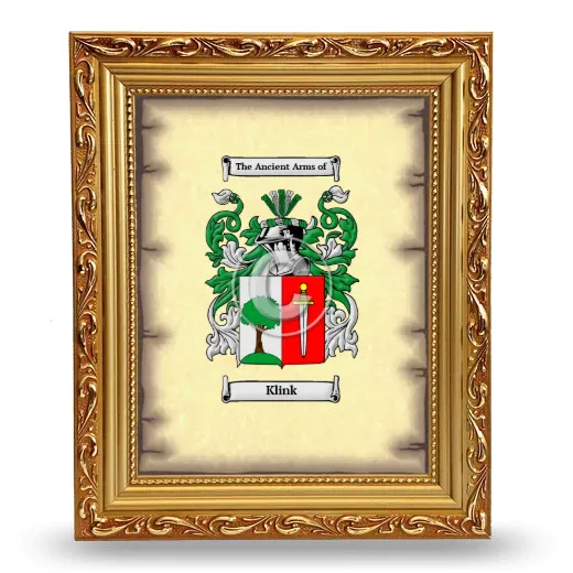 Klink Coat of Arms Framed - Gold