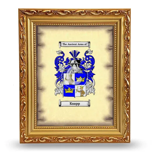 Knapp Coat of Arms Framed - Gold