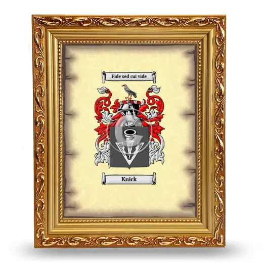 Knick Coat of Arms Framed - Gold