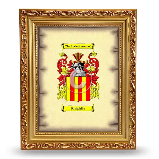 Knightly Coat of Arms Framed - Gold