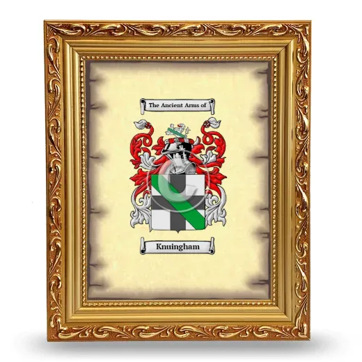 Knuingham Coat of Arms Framed - Gold