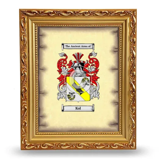 Kol Coat of Arms Framed - Gold