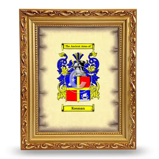 Kosman Coat of Arms Framed - Gold