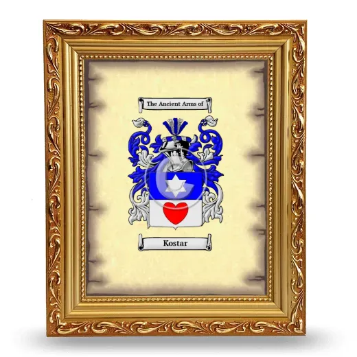 Kostar Coat of Arms Framed - Gold