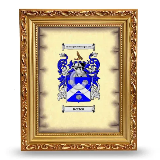 Kotten Coat of Arms Framed - Gold