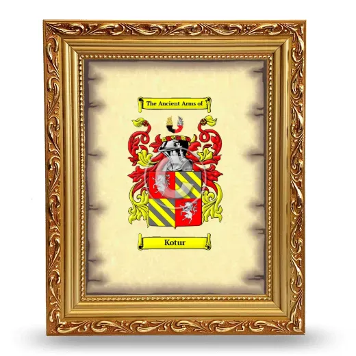Kotur Coat of Arms Framed - Gold