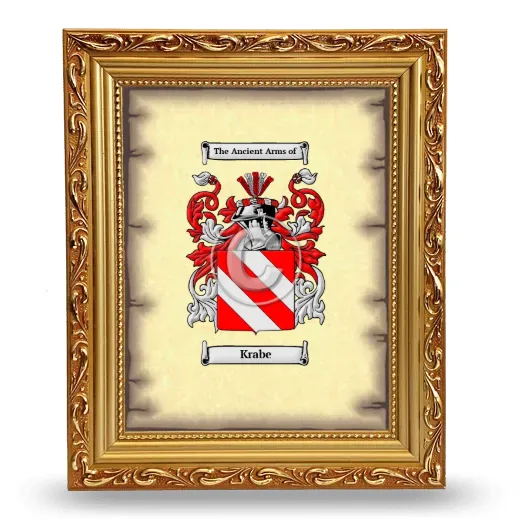 Krabe Coat of Arms Framed - Gold