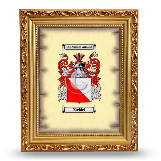 Kreidel Coat of Arms Framed - Gold