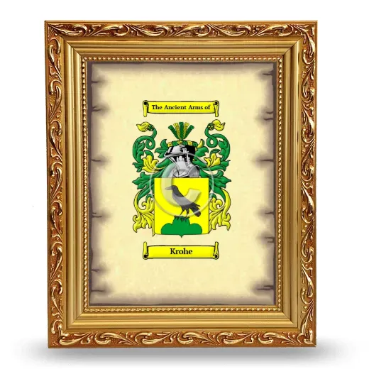 Krohe Coat of Arms Framed - Gold