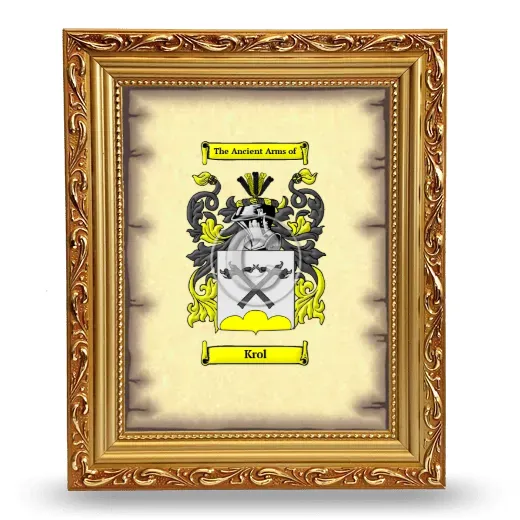 Krol Coat of Arms Framed - Gold