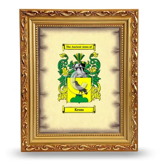 Krum Coat of Arms Framed - Gold