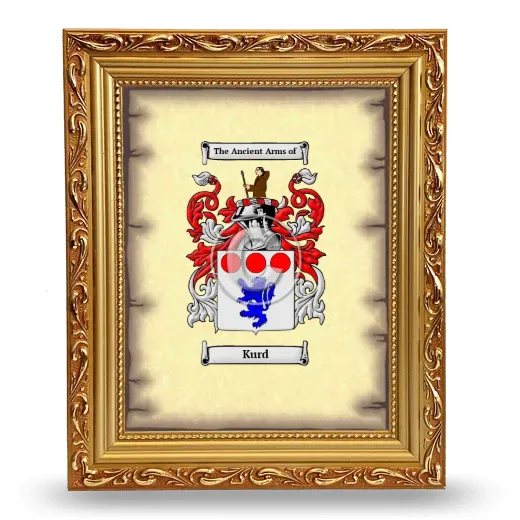 Kurd Coat of Arms Framed - Gold