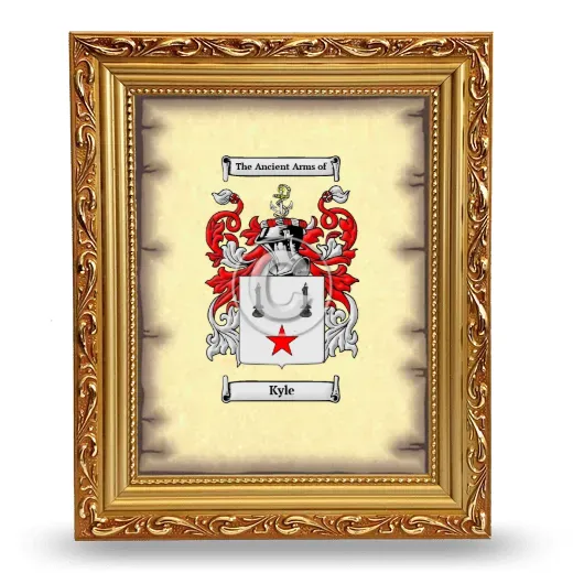 Kyle Coat of Arms Framed - Gold