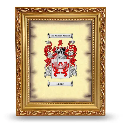 Laban Coat of Arms Framed - Gold