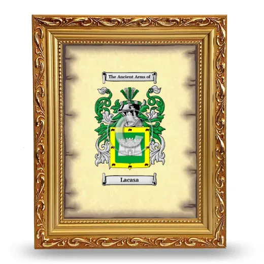 Lacasa Coat of Arms Framed - Gold