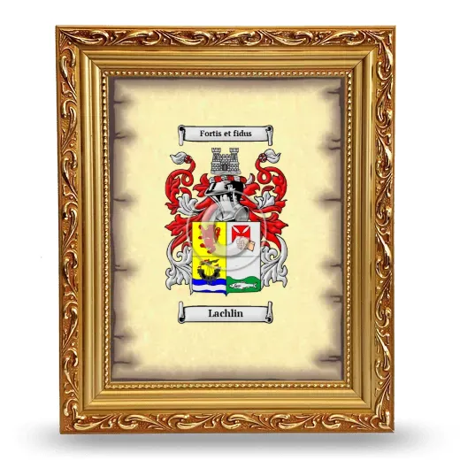 Lachlin Coat of Arms Framed - Gold