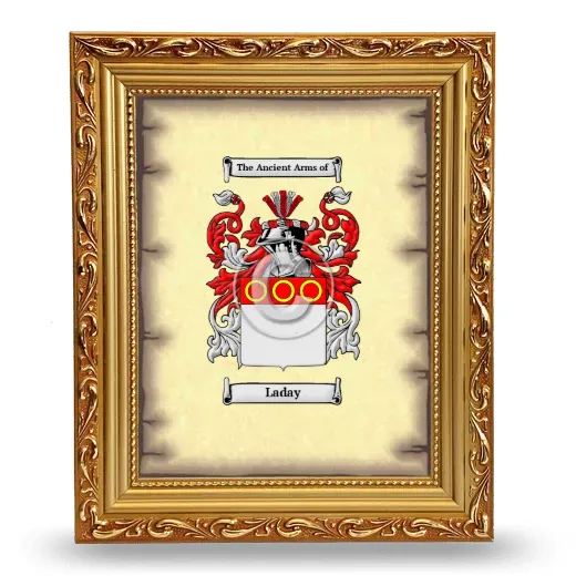 Laday Coat of Arms Framed - Gold