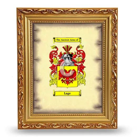 Lage Coat of Arms Framed - Gold