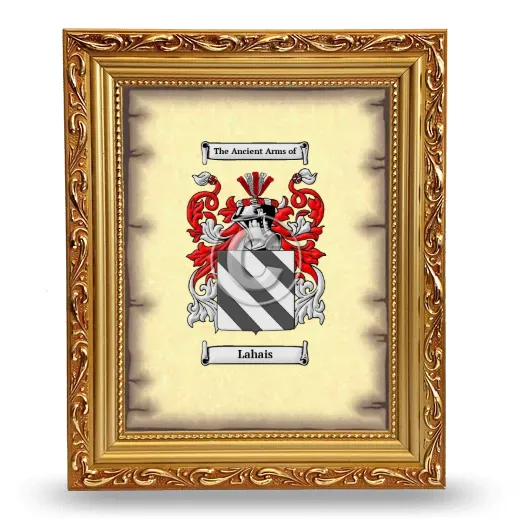 Lahais Coat of Arms Framed - Gold