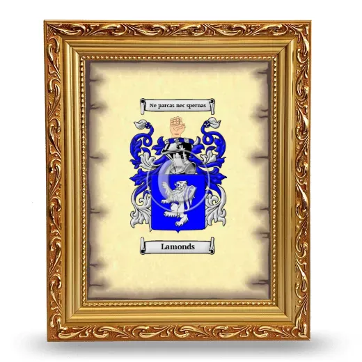 Lamonds Coat of Arms Framed - Gold