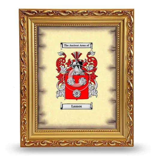 Lamos Coat of Arms Framed - Gold
