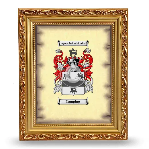 Lamping Coat of Arms Framed - Gold