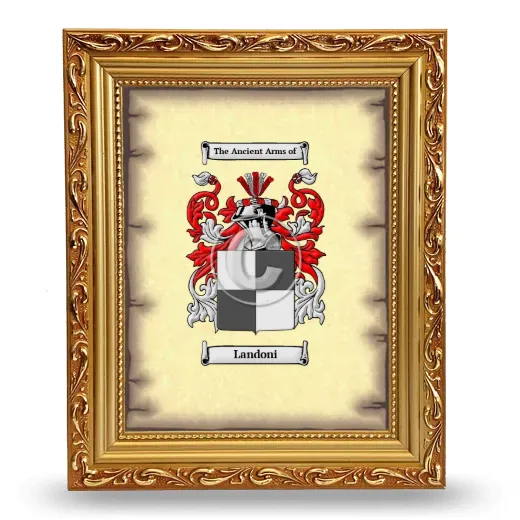 Landoni Coat of Arms Framed - Gold