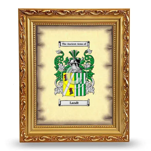 Landt Coat of Arms Framed - Gold