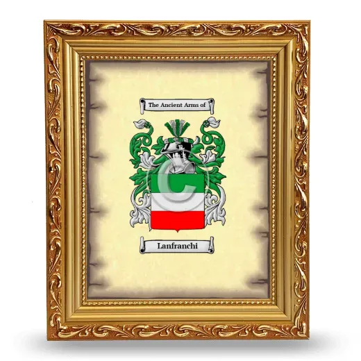 Lanfranchi Coat of Arms Framed - Gold