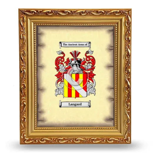 Langard Coat of Arms Framed - Gold
