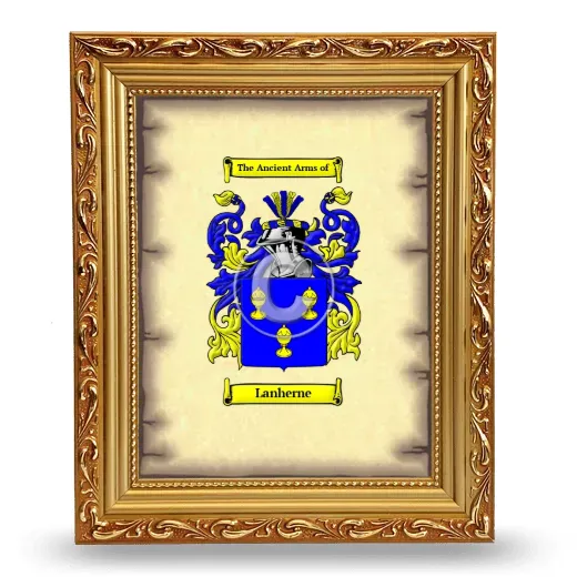 Lanherne Coat of Arms Framed - Gold