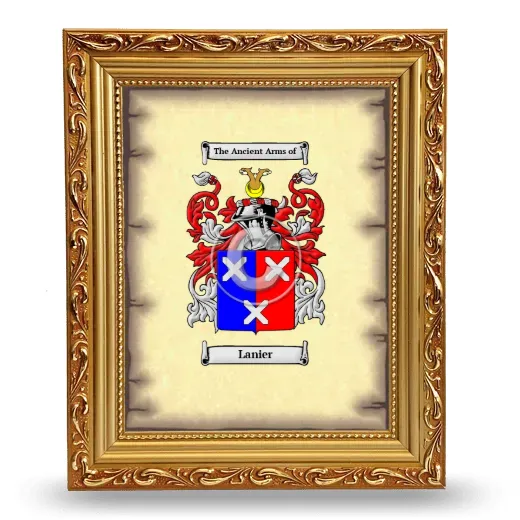 Lanier Coat of Arms Framed - Gold