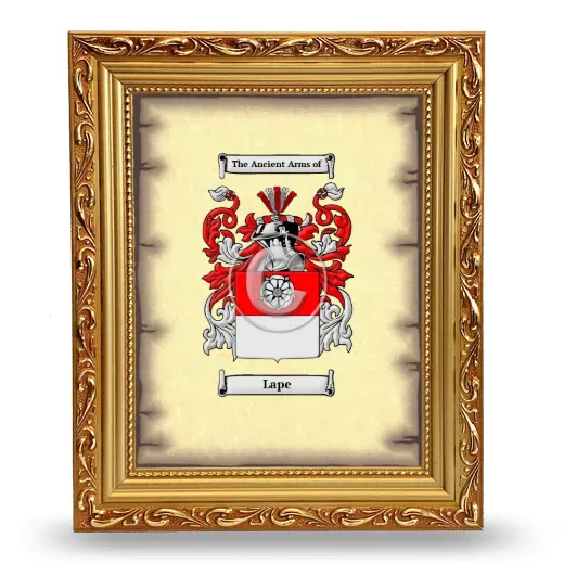 Lape Coat of Arms Framed - Gold