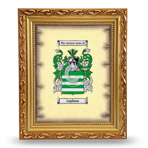 Lapham Coat of Arms Framed - Gold