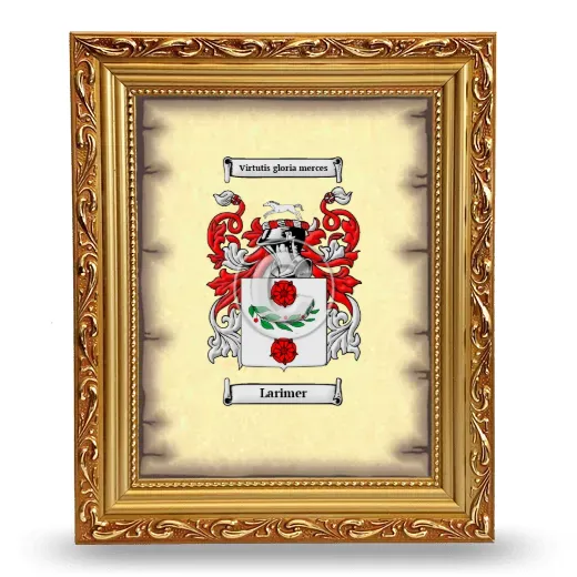 Larimer Coat of Arms Framed - Gold