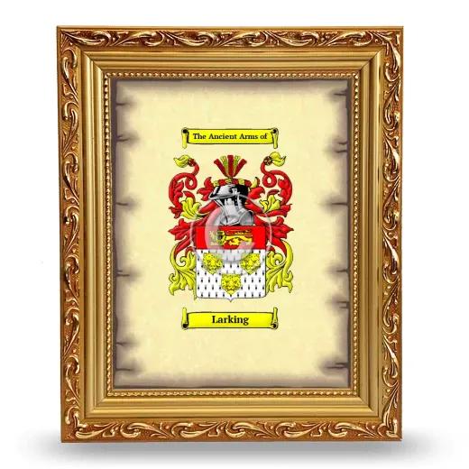 Larking Coat of Arms Framed - Gold